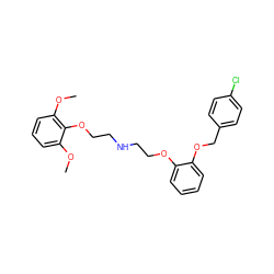 COc1cccc(OC)c1OCCNCCOc1ccccc1OCc1ccc(Cl)cc1 ZINC000013676640