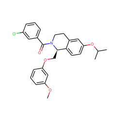 COc1cccc(OC[C@@H]2c3ccc(OC(C)C)cc3CCN2C(=O)c2cccc(Cl)c2)c1 ZINC001772575664