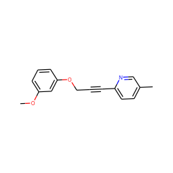 COc1cccc(OCC#Cc2ccc(C)cn2)c1 ZINC000038147820