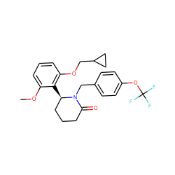 COc1cccc(OCC2CC2)c1[C@@H]1CCCC(=O)N1Cc1ccc(OC(F)(F)F)cc1 ZINC000166905515