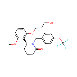 COc1cccc(OCCCO)c1[C@@H]1CCCC(=O)N1Cc1ccc(OC(F)(F)F)cc1 ZINC000166364228