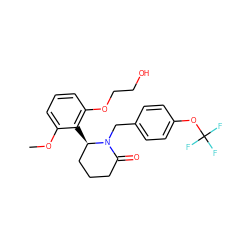 COc1cccc(OCCO)c1[C@@H]1CCCC(=O)N1Cc1ccc(OC(F)(F)F)cc1 ZINC000167131937