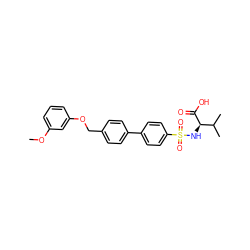 COc1cccc(OCc2ccc(-c3ccc(S(=O)(=O)N[C@@H](C(=O)O)C(C)C)cc3)cc2)c1 ZINC000040878135