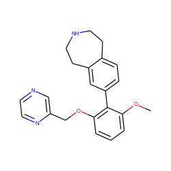 COc1cccc(OCc2cnccn2)c1-c1ccc2c(c1)CCNCC2 ZINC000205435560