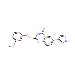 COc1cccc(OCc2nc3ccc(-c4cn[nH]c4)cc3c(=O)[nH]2)c1 ZINC000066098911