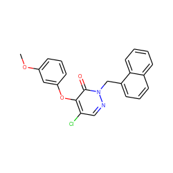 COc1cccc(Oc2c(Cl)cnn(Cc3cccc4ccccc34)c2=O)c1 ZINC000095597102