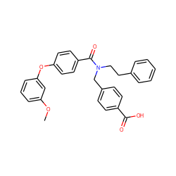 COc1cccc(Oc2ccc(C(=O)N(CCc3ccccc3)Cc3ccc(C(=O)O)cc3)cc2)c1 ZINC000584598303