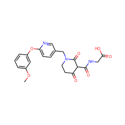 COc1cccc(Oc2ccc(CN3CCC(=O)C(C(=O)NCC(=O)O)C3=O)cn2)c1 ZINC000208049073