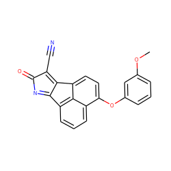 COc1cccc(Oc2ccc3c4c(C#N)c(=O)nc-4c4cccc2c43)c1 ZINC000072180577