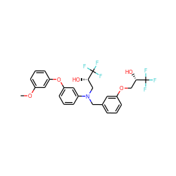 COc1cccc(Oc2cccc(N(Cc3cccc(OC[C@H](O)C(F)(F)F)c3)C[C@H](O)C(F)(F)F)c2)c1 ZINC000049803266