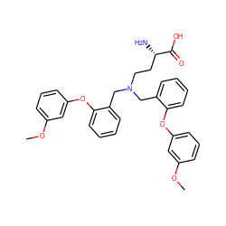 COc1cccc(Oc2ccccc2CN(CC[C@H](N)C(=O)O)Cc2ccccc2Oc2cccc(OC)c2)c1 ZINC000653777834