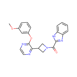 COc1cccc(Oc2nccnc2C2CN(C(=O)c3nc4ccccc4[nH]3)C2)c1 ZINC000140130198