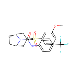 COc1cccc(S(=O)(=O)[C@@H]2C[C@@H]3CC[C@H](C2)N3C(=O)Nc2ccc(C(F)(F)F)cc2)c1 ZINC000103097163