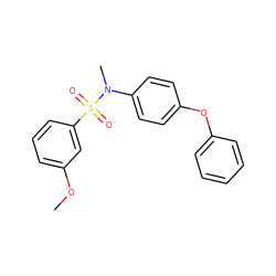 COc1cccc(S(=O)(=O)N(C)c2ccc(Oc3ccccc3)cc2)c1 ZINC001772581475