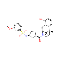 COc1cccc(S(=O)(=O)N[C@H]2CC[C@@H](C(=O)N3CC[C@@]4(C)c5cccc(O)c5C[C@@H]3C4(C)C)C2)c1 ZINC000205483314