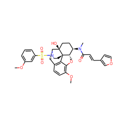 COc1cccc(S(=O)(=O)N2CC[C@]34c5c6ccc(OC)c5O[C@H]3[C@H](N(C)C(=O)/C=C/c3ccoc3)CC[C@@]4(O)[C@H]2C6)c1 ZINC001772620967