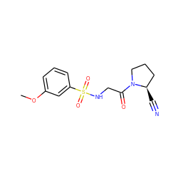 COc1cccc(S(=O)(=O)NCC(=O)N2CCC[C@H]2C#N)c1 ZINC000084619818