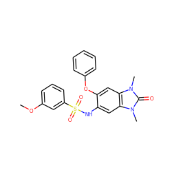 COc1cccc(S(=O)(=O)Nc2cc3c(cc2Oc2ccccc2)n(C)c(=O)n3C)c1 ZINC000653714990