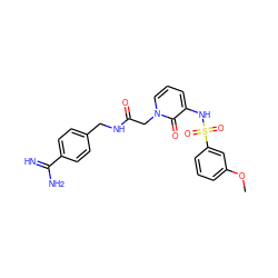 COc1cccc(S(=O)(=O)Nc2cccn(CC(=O)NCc3ccc(C(=N)N)cc3)c2=O)c1 ZINC000013440725