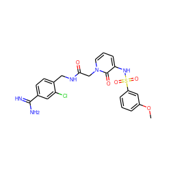 COc1cccc(S(=O)(=O)Nc2cccn(CC(=O)NCc3ccc(C(=N)N)cc3Cl)c2=O)c1 ZINC000013440727