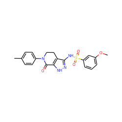 COc1cccc(S(=O)(=O)Nc2n[nH]c3c2CCN(c2ccc(C)cc2)C3=O)c1 ZINC000096916146