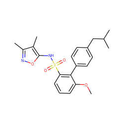 COc1cccc(S(=O)(=O)Nc2onc(C)c2C)c1-c1ccc(CC(C)C)cc1 ZINC000013782460