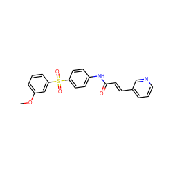 COc1cccc(S(=O)(=O)c2ccc(NC(=O)/C=C/c3cccnc3)cc2)c1 ZINC000142298787