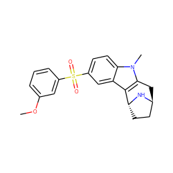 COc1cccc(S(=O)(=O)c2ccc3c(c2)c2c(n3C)C[C@H]3CC[C@H]2N3)c1 ZINC000116589880