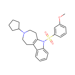 COc1cccc(S(=O)(=O)n2c3c(c4ccccc42)CCN(C2CCCC2)CC3)c1 ZINC000040936425