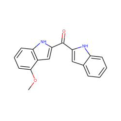 COc1cccc2[nH]c(C(=O)c3cc4ccccc4[nH]3)cc12 ZINC000013687669