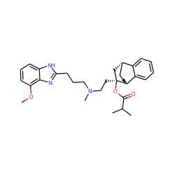 COc1cccc2[nH]c(CCCN(C)CC[C@]3(OC(=O)C(C)C)C[C@H]4CCC[C@@H]3c3ccccc34)nc12 ZINC000138096461