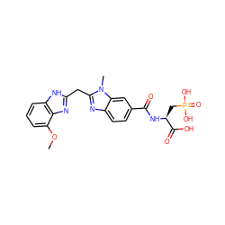 COc1cccc2[nH]c(Cc3nc4ccc(C(=O)N[C@@H](CP(=O)(O)O)C(=O)O)cc4n3C)nc12 ZINC000003587796