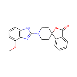 COc1cccc2[nH]c(N3CCC4(CC3)OC(=O)c3ccccc34)nc12 ZINC000040972705