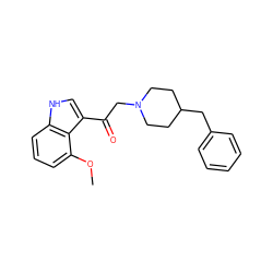 COc1cccc2[nH]cc(C(=O)CN3CCC(Cc4ccccc4)CC3)c12 ZINC000073223404