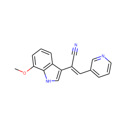 COc1cccc2c(/C(C#N)=C/c3cccnc3)c[nH]c12 ZINC000217027078