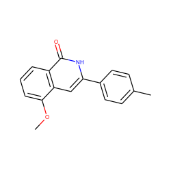 COc1cccc2c(=O)[nH]c(-c3ccc(C)cc3)cc12 ZINC000146264274