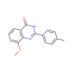 COc1cccc2c(=O)[nH]c(-c3ccc(C)cc3)nc12 ZINC000039343284