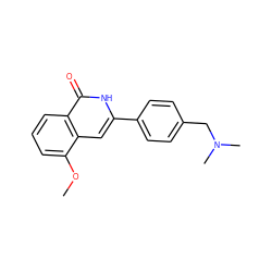 COc1cccc2c(=O)[nH]c(-c3ccc(CN(C)C)cc3)cc12 ZINC000263620488