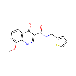 COc1cccc2c(=O)c(C(=O)NCc3cccs3)c[nH]c12 ZINC000013116841