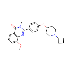 COc1cccc2c(=O)n(C)c(-c3ccc(OC4CCN(C5CCC5)CC4)cc3)nc12 ZINC000039124353