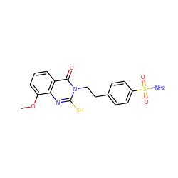 COc1cccc2c(=O)n(CCc3ccc(S(N)(=O)=O)cc3)c(S)nc12 ZINC000653833328