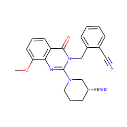 COc1cccc2c(=O)n(Cc3ccccc3C#N)c(N3CCC[C@@H](N)C3)nc12 ZINC000014961087