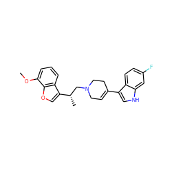 COc1cccc2c([C@@H](C)CN3CC=C(c4c[nH]c5cc(F)ccc45)CC3)coc12 ZINC000045357843