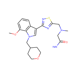 COc1cccc2c(-c3nsc(CN(C)CC(N)=O)n3)cn(CC3CCOCC3)c12 ZINC000084587863