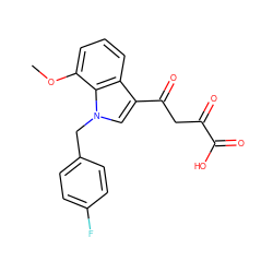 COc1cccc2c(C(=O)CC(=O)C(=O)O)cn(Cc3ccc(F)cc3)c12 ZINC000102206354