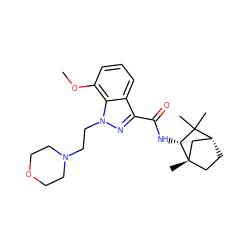 COc1cccc2c(C(=O)N[C@@H]3C(C)(C)[C@@H]4CC[C@@]3(C)C4)nn(CCN3CCOCC3)c12 ZINC000013519832