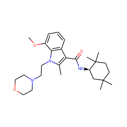 COc1cccc2c(C(=O)N[C@@H]3CC(C)(C)CCC3(C)C)c(C)n(CCN3CCOCC3)c12 ZINC000013817319