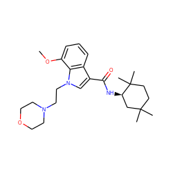 COc1cccc2c(C(=O)N[C@@H]3CC(C)(C)CCC3(C)C)cn(CCN3CCOCC3)c12 ZINC000013817356