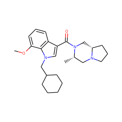 COc1cccc2c(C(=O)N3C[C@@H]4CCCN4C[C@@H]3C)cn(CC3CCCCC3)c12 ZINC000064560559