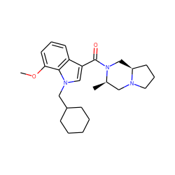 COc1cccc2c(C(=O)N3C[C@H]4CCCN4C[C@H]3C)cn(CC3CCCCC3)c12 ZINC000064560772